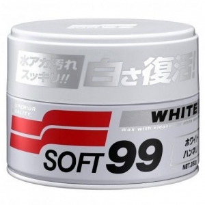 Soft99 - White Soft Wax, Sáp Phủ Bóng Và Loại Bỏ Vết Bẩn Trên Xe Hơi Màu Trắng